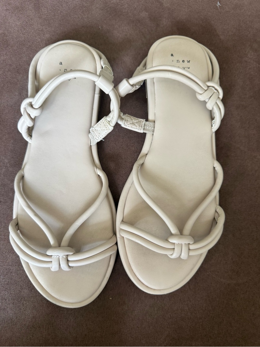 a new day Off-White Knotted Strap Flat Sandals